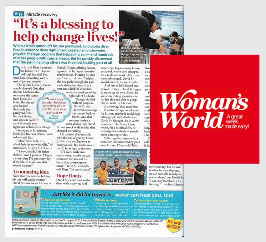 The Scuba Gym featured at Woman's World magazine